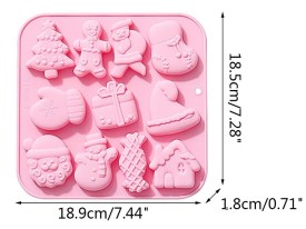 Molde silicona 11 figuras de Navidad